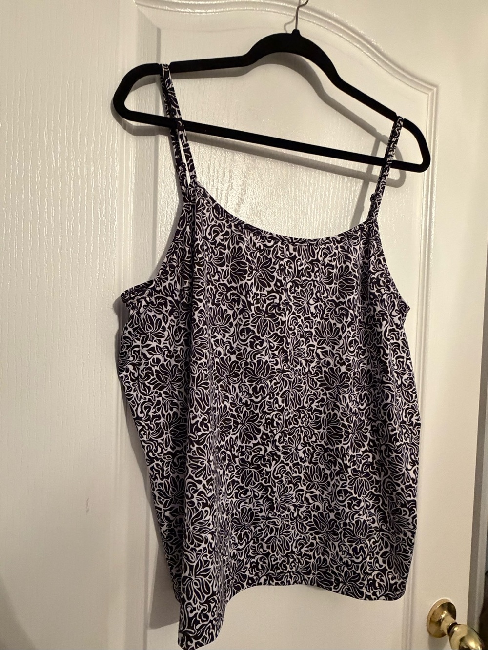 Lane Bryant Black & White Floral Print Cami